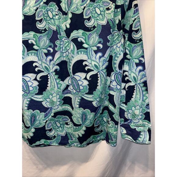 Talbots Women's Petite Small Button Up Blouse Baroque Floral Quiet Luxury Cotton - Picture 11 of 13